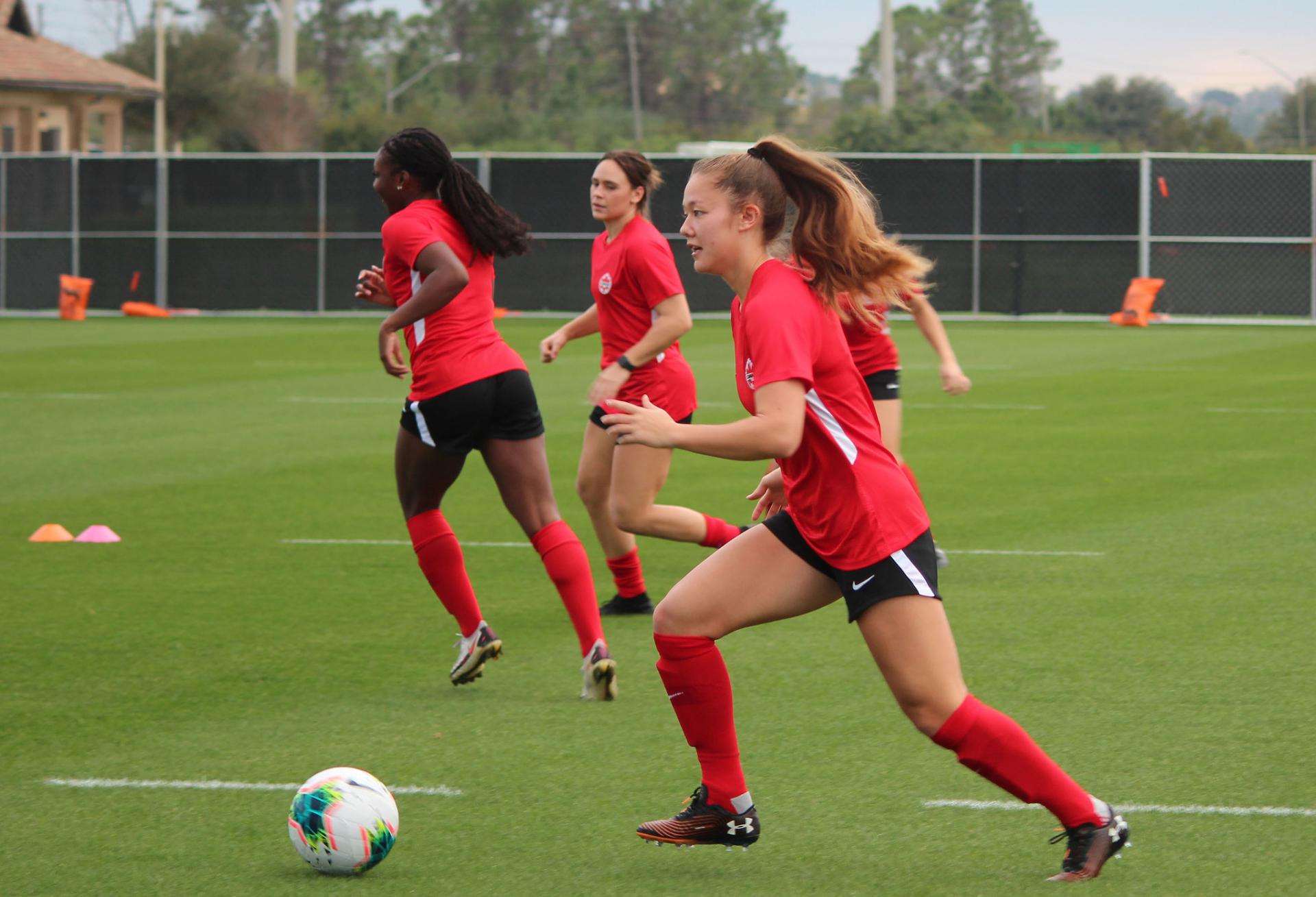 CANWNT Midfielder, Samantha Chang with the CANWNT