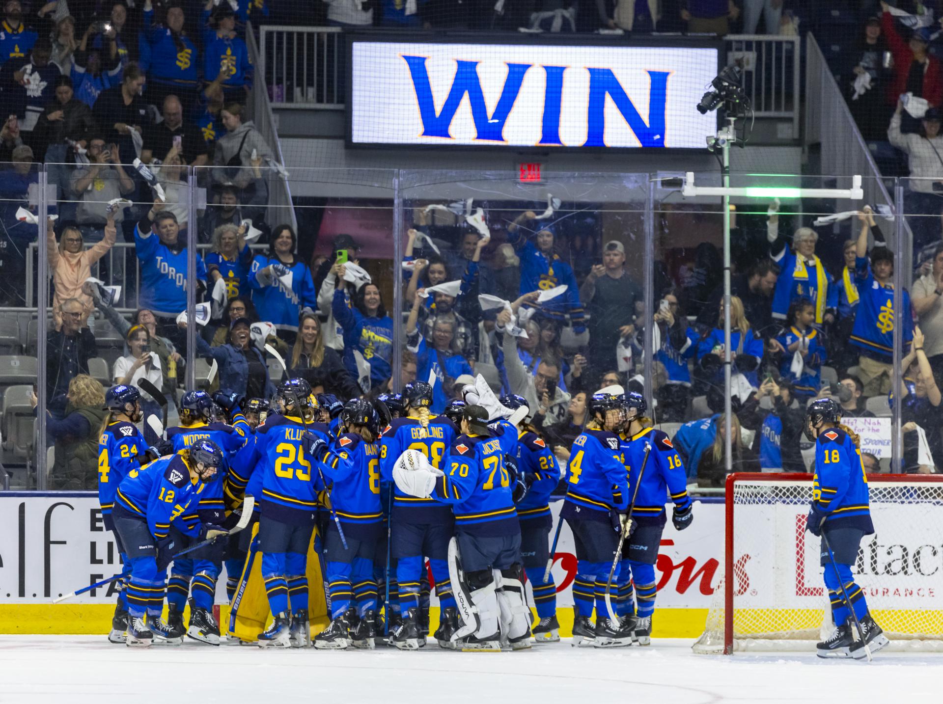 Toronto Sceptres Celebrates Playoff Win at the Coca-Cola Coliseum