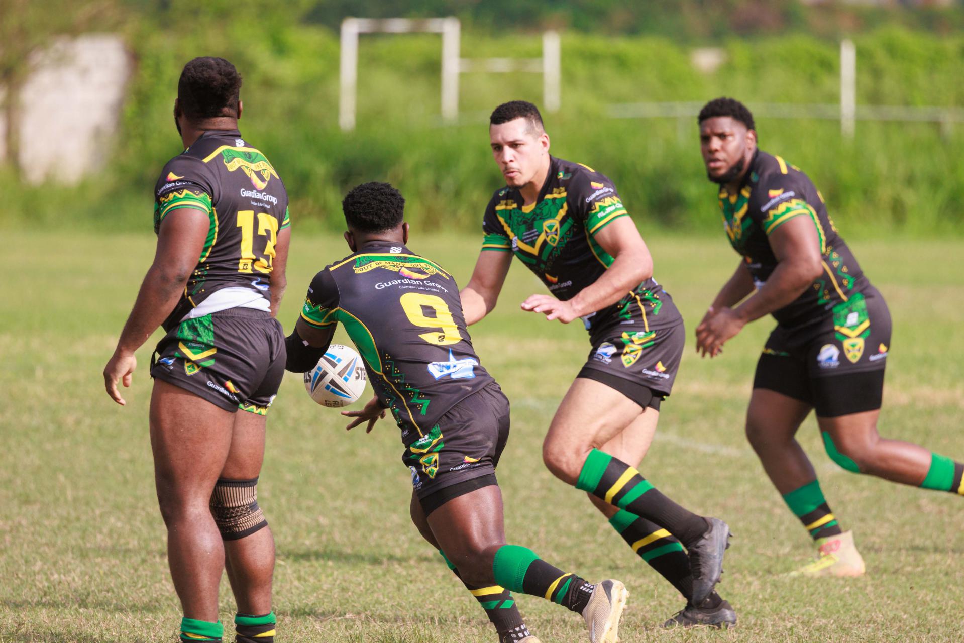 Rugby League Jamaica with the Ball at the UWI Mona Bowl on the campus of the University of the West Indies in Kingston, Jamaica